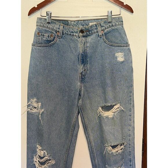 Levi’s Vintage 1998 Perfectly Distressed 550 Relaxed Fit Tapered Leg Jeans SZ10 - Picture 3 of 16